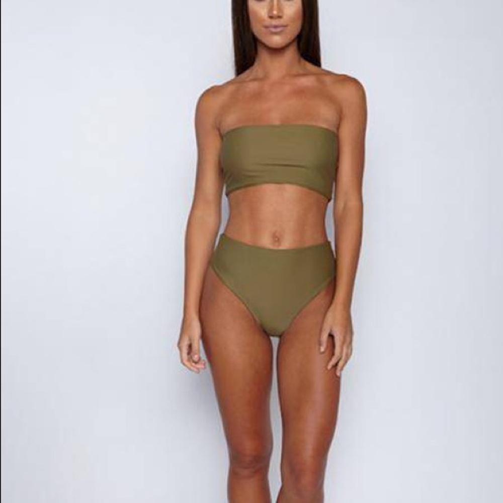 Green Army Tube Bikini Set